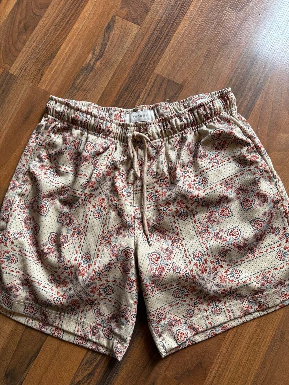PacSun Volley Shorts Paisley Print Elastic Waist